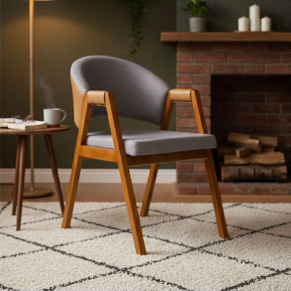 Cadeira Sala de Jantar Premium com Braco Madeira Macica Movellu Home