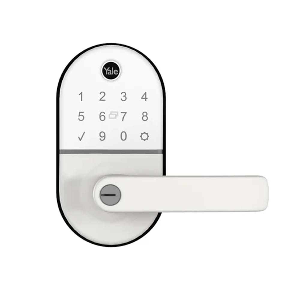 Fechadura Digital Compact Branca com Maçaneta Yale