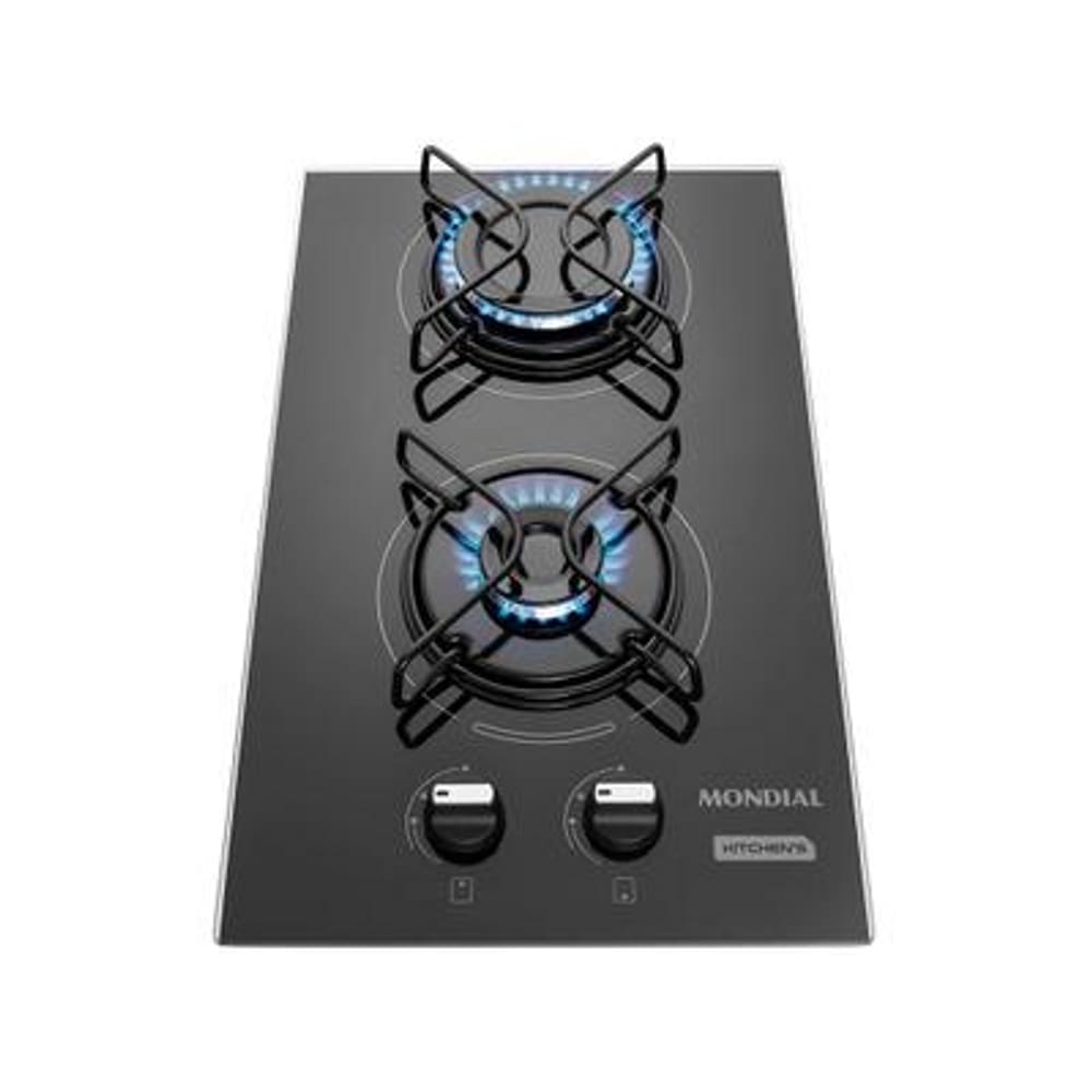 Cooktop 2 Bocas a Gás GLP Mondial Preto Acendimento Automático Portátil CTG-04