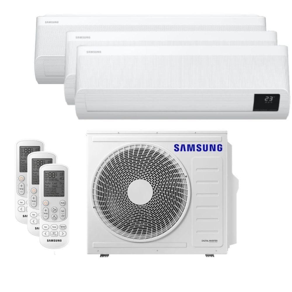 Ar Condicionado Multi Tri Split Samsung Wind Free 24000 BTUs (2x9000+1x18000) Quente e Frio Inverter R410 220V