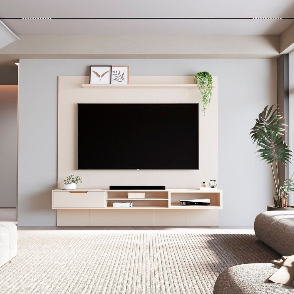 Painel para Tv 84 Polegadas 100% Mdf Plus Off White