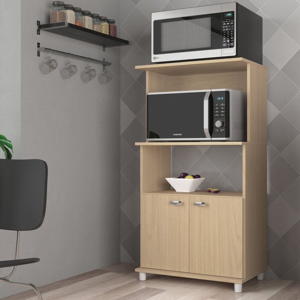 Balcão Forno e Micro-ondas Duas Portas Dallas Naturale