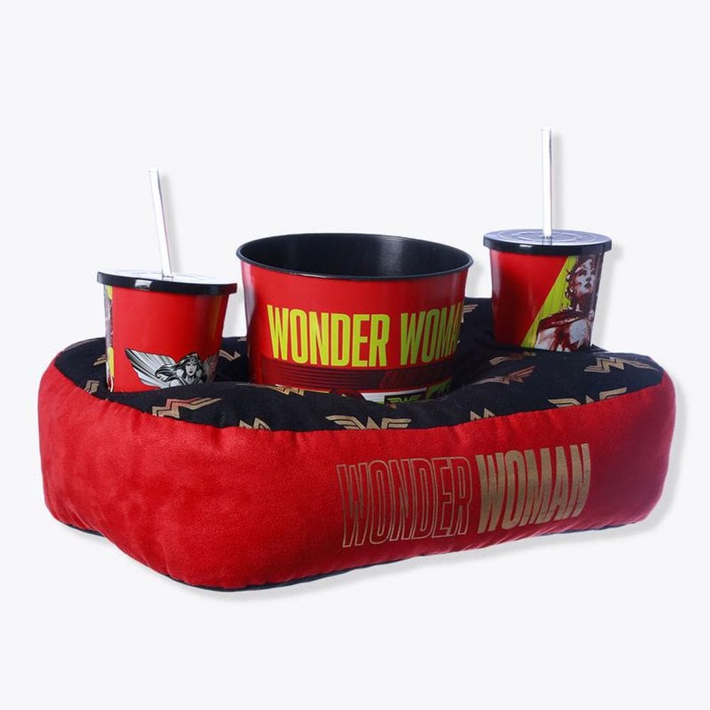 Kit Almofada Pipoca Fibra Suede Wonder Woman - Mulher Maravilha