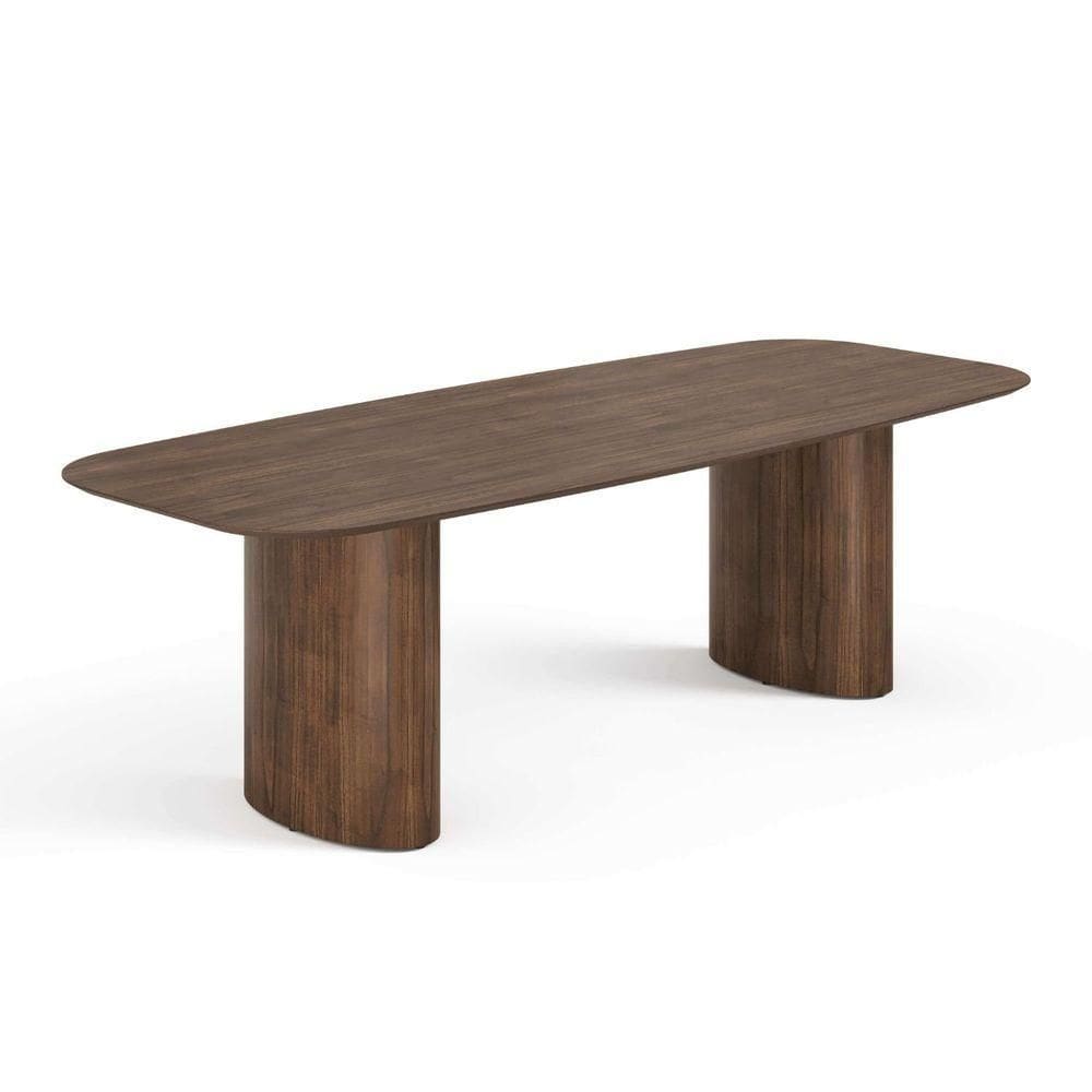 Mesa De Jantar Orgânica Tivoli 270cm X 110cm 10 Lugares Lamina Cinamomo Castanho