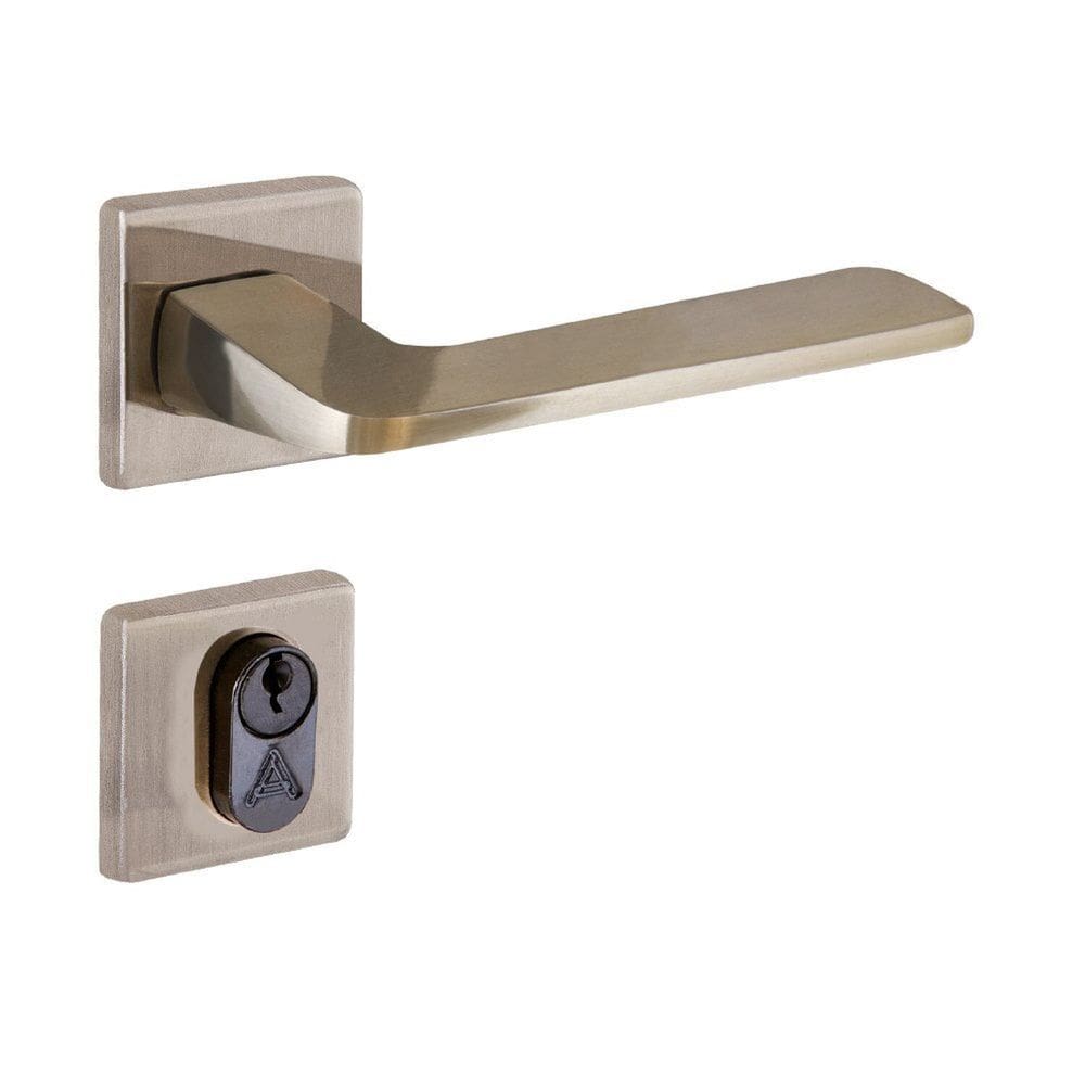 Fechadura Entrada Roseta S40 Latonado Ultra Line Aliança