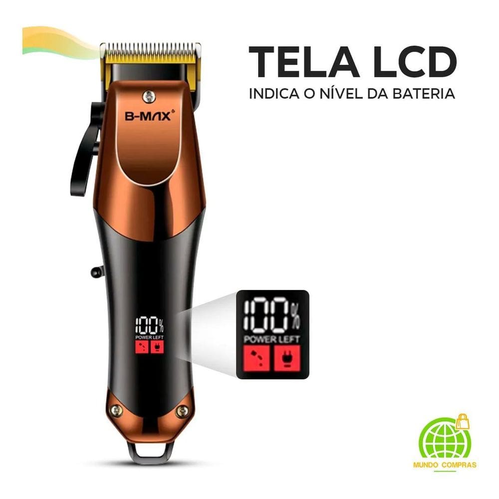 Máquina De Cortar Cabelo Visor Lcd Lâminas Aço