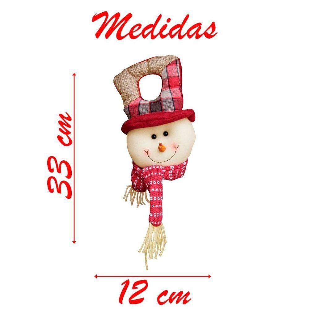 Kit 12 Bonecos De Neve Enfeite Porta Decoração Natal Pendente