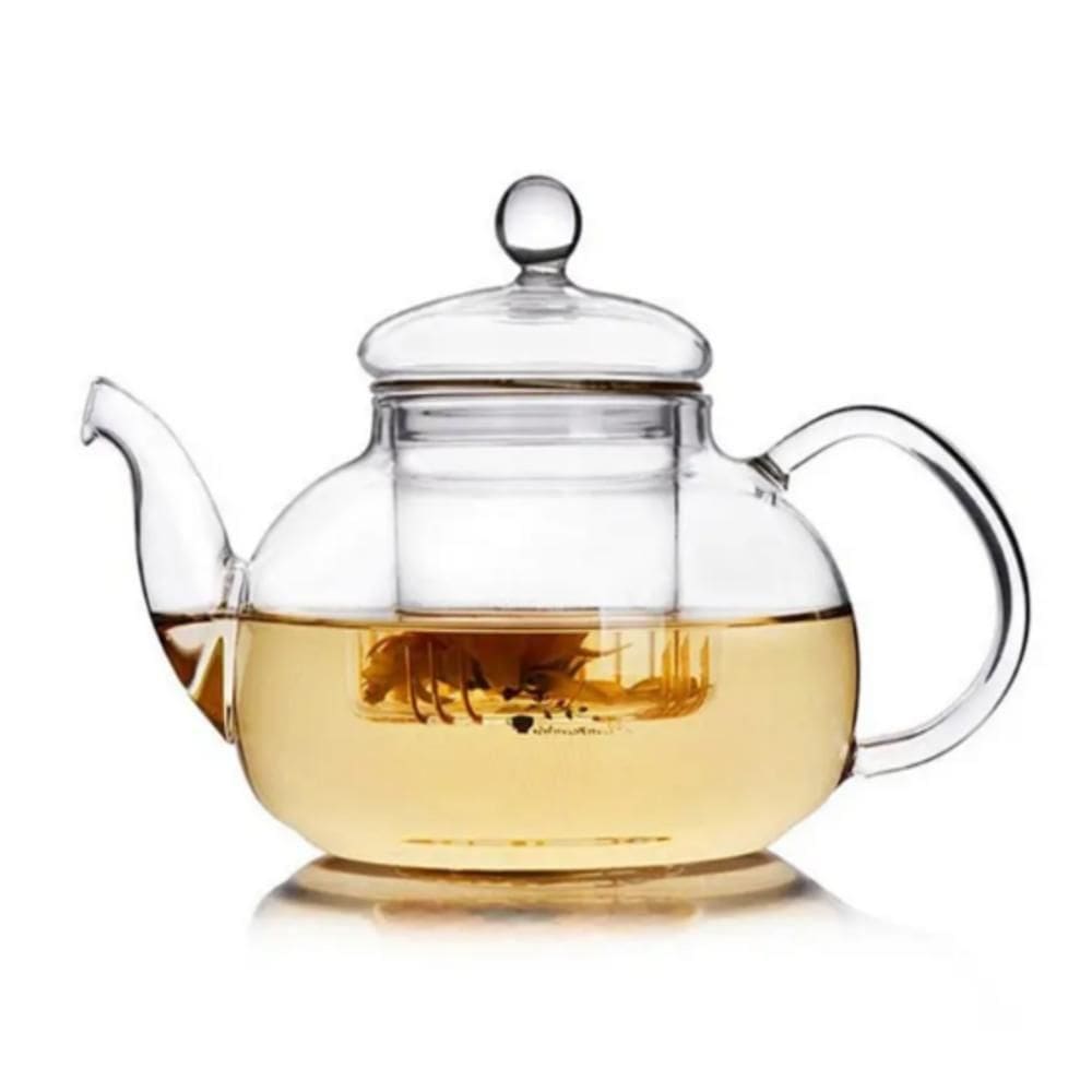 Chaleira Vidro Infusor 600ml Bule Borossilicato Grande Cha Cafe Coador Jarra Parede Dupla Transparente