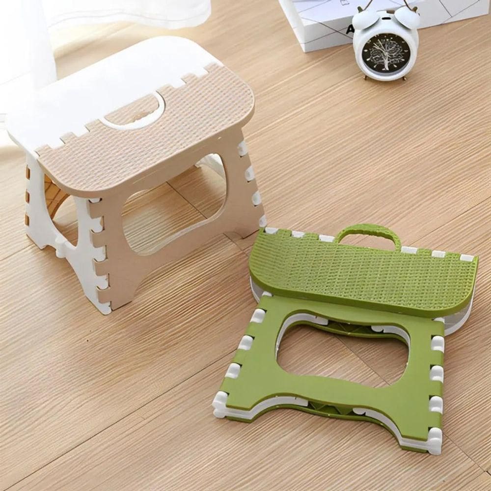 Banco Banqueta De Plástico Dobrável Banquinho Resistente Mul