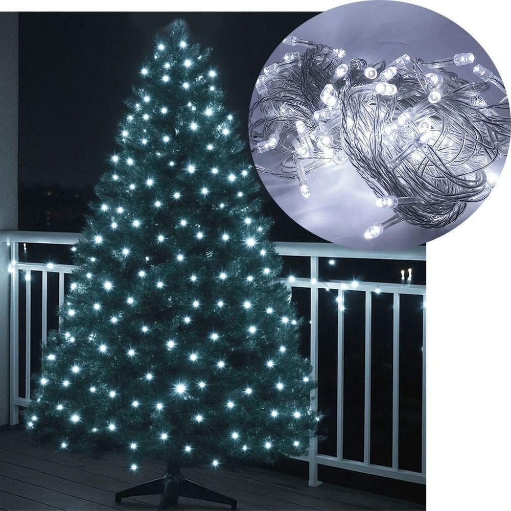 Pisca Cordão Varal Natal 100 Lâmpadas Led Branco De 10m 220v