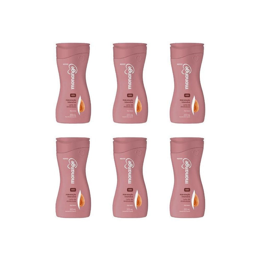 Hidratante Corporal Monange 200Ml Leite De Amêndoa-Kit C/6Un
