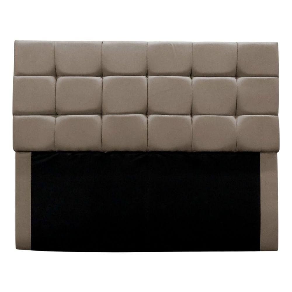 Cabeceira Cama Box Queen 160 Cm Bianca Suede Bege Escuro