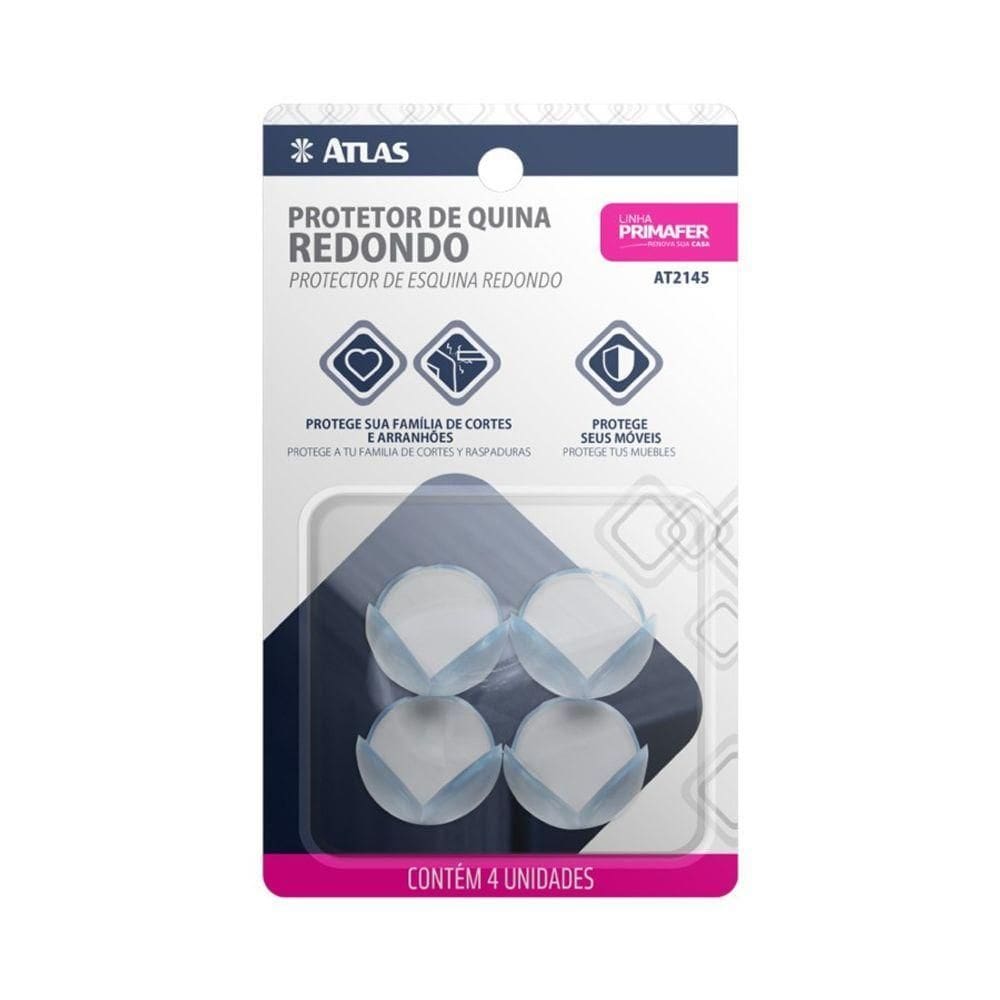 4 Pcs Protetores De Quina Canto Silicone Redondo Protetor De Canto De Mesa Atlas Primafer