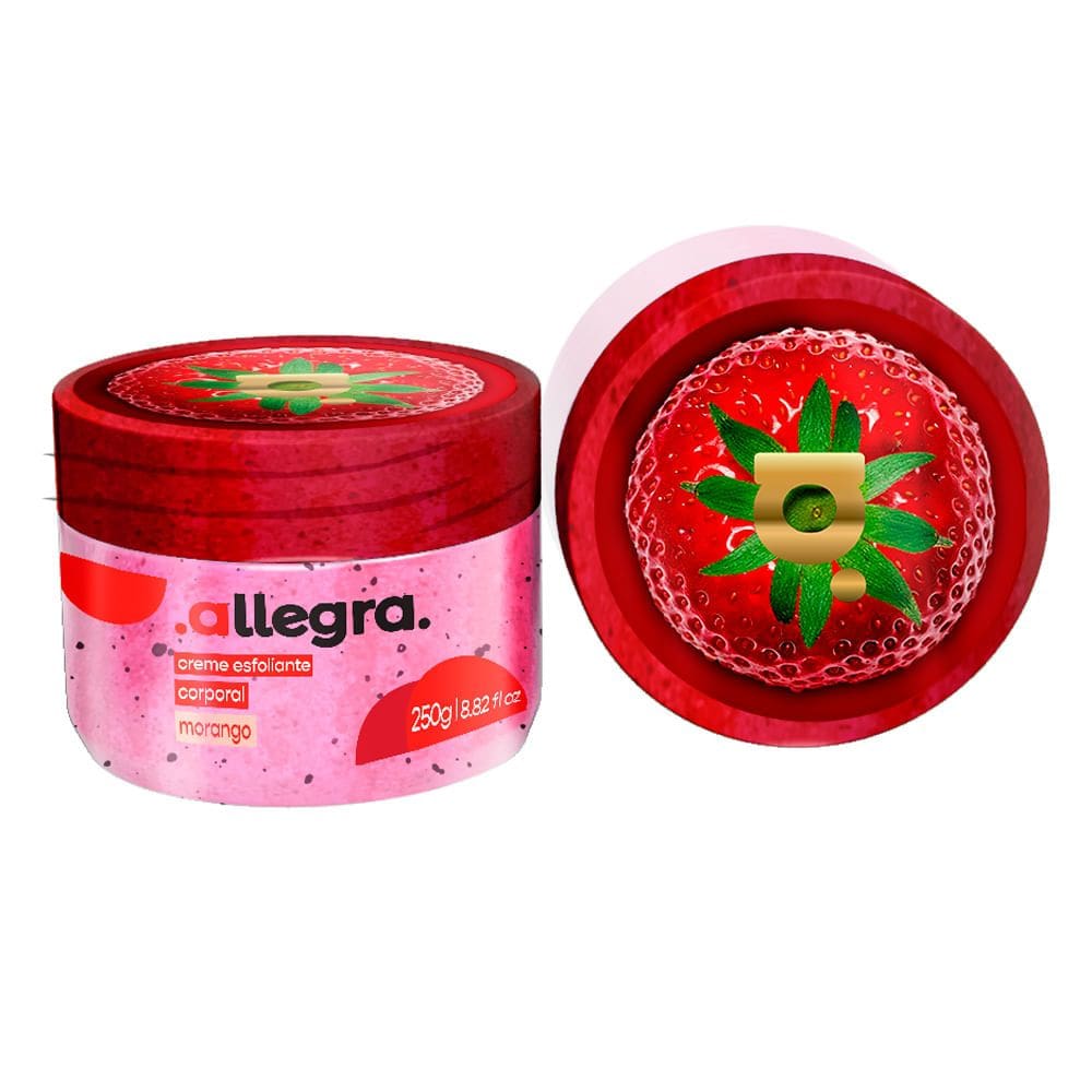 Creme Esfoliante Corporal Allegra Morango 250g
