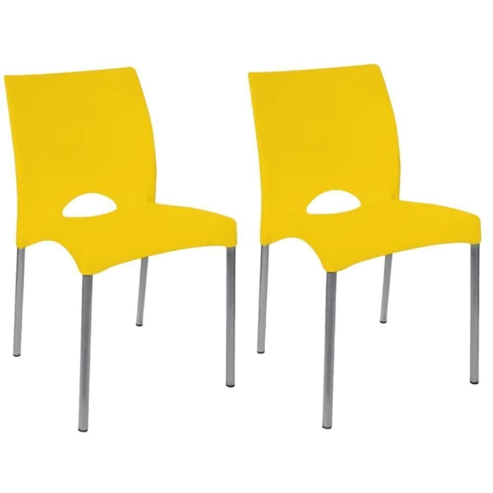 Kit 2 Cadeira Boston Exterior Interior Branca Resistente Garden Life