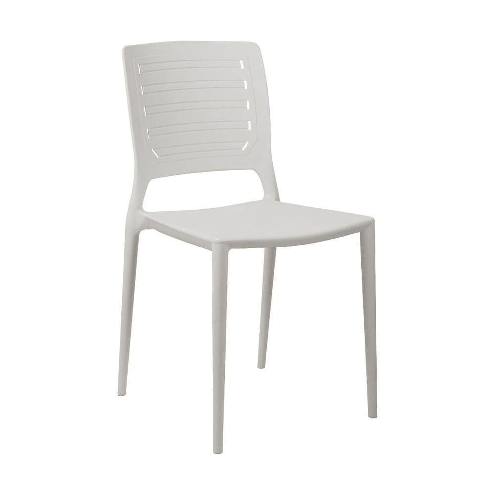 Cadeira Empilhável Saturno Cinza Claro Em Polipropileno Acrilys