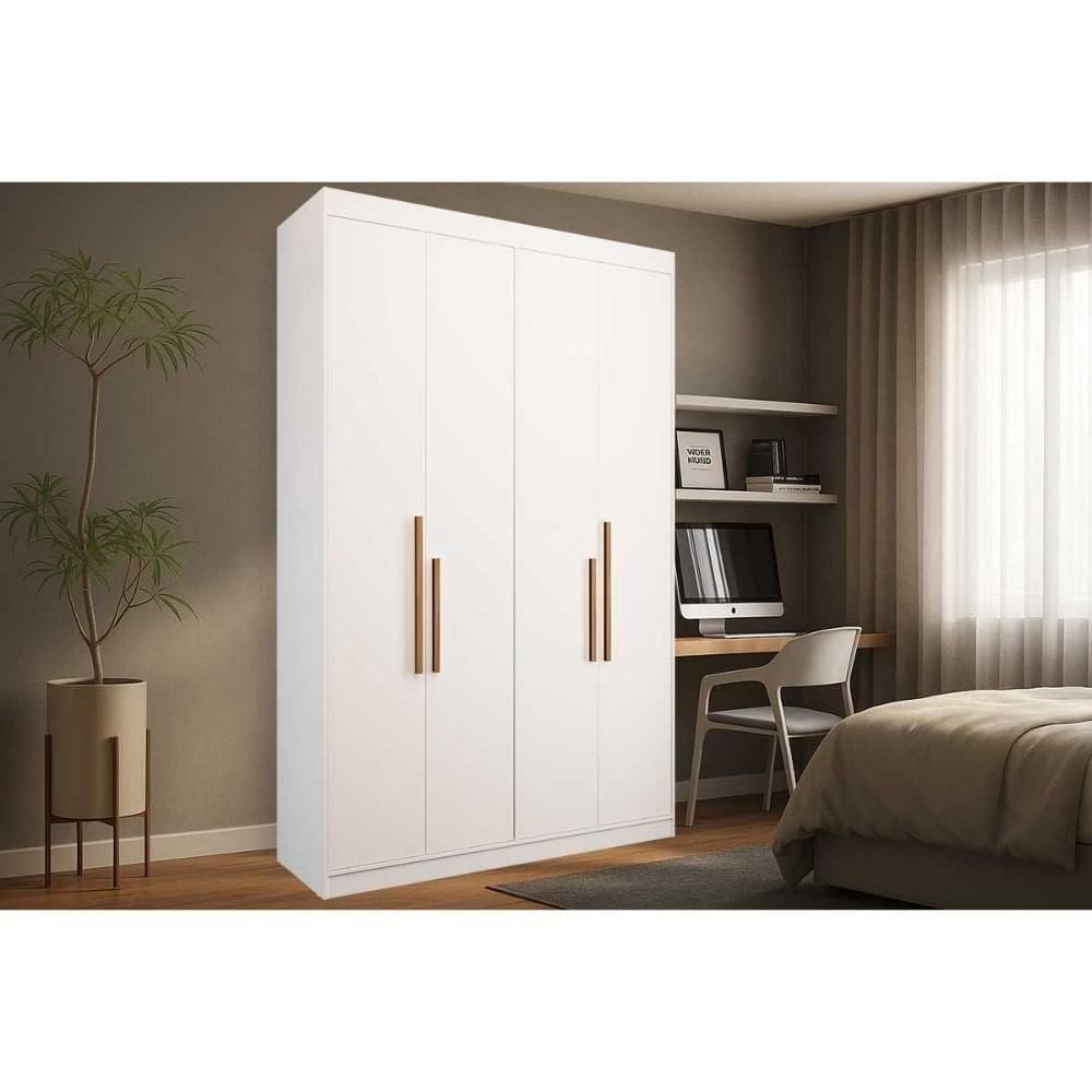 Guarda Roupa Solteiro 4 Portas E 2 Gavetas Ph 1805 Branco - Herval