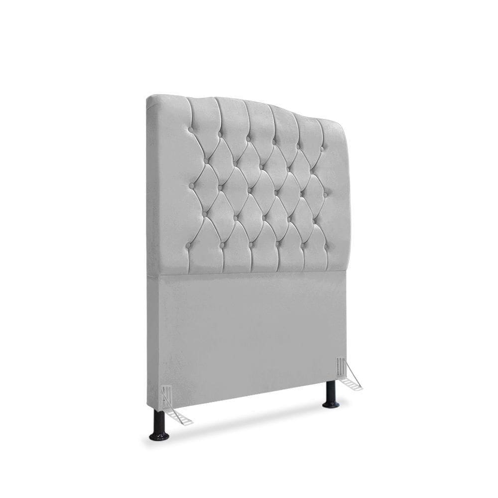 Cabeceira De Cama Box Solteiro 90 Cm Dunas - Veludo Cinza
