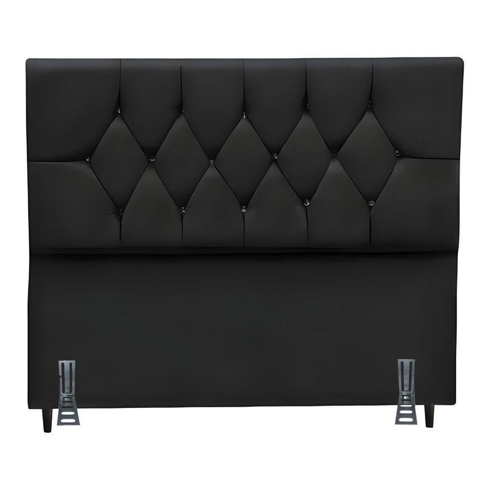 Cabeceira De Cama Box King 195 Cm Mariana Com Frame Suede Preto