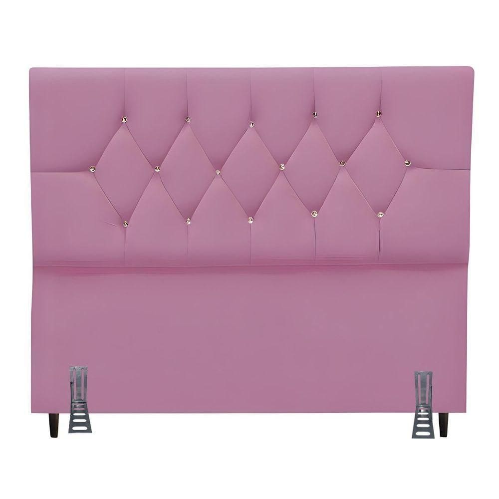 Cabeceira Para Cama Casal 140 Cm Júlia Com Frame Suede Rosa