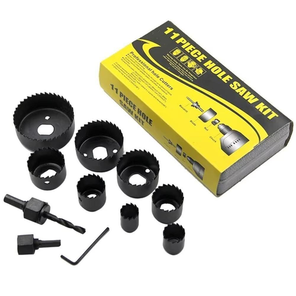 Kit Serra Copo 11 Pecas Profissional Maleta Completa Madeira Plastico Gesso