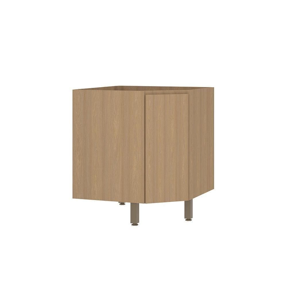 Balcão De Cozinha Canto Diagonal 74cm 1 Porta Sem Tampo Slim Freijó/freijó