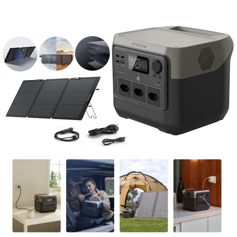 Estação De Energia EcoFlow 220v River 2 PRO Gerador Com Painel Solar Portátil