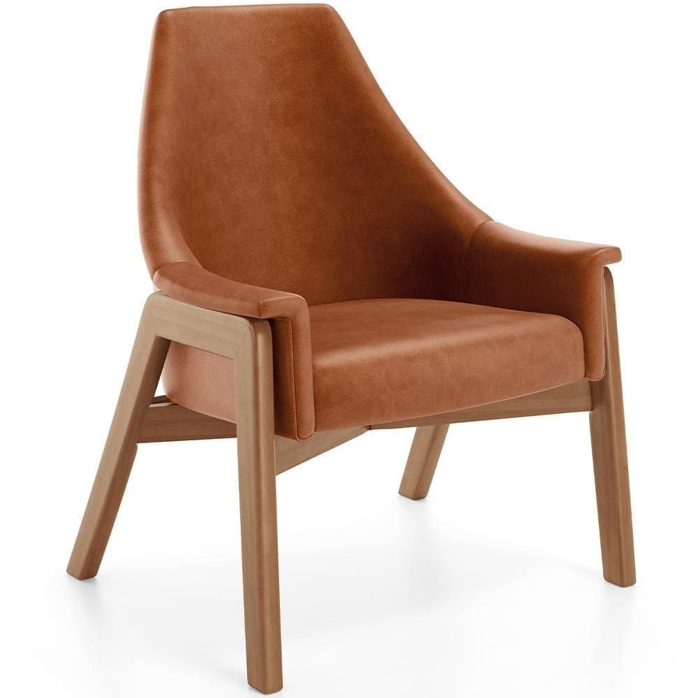 Poltrona Decorativa Sakura L02 Couríssimo Camel - Lyam Decor