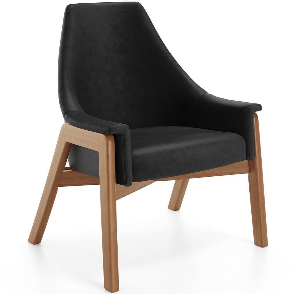 Poltrona Decorativa Sakura L02 Couríssimo Preto - Lyam Decor