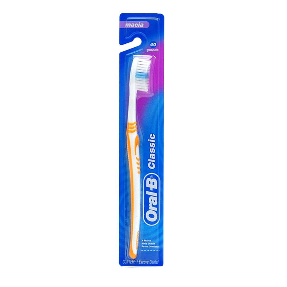 Escova Dental Oral B Classic Macia Cabeça 40 Cores 1 Unidade