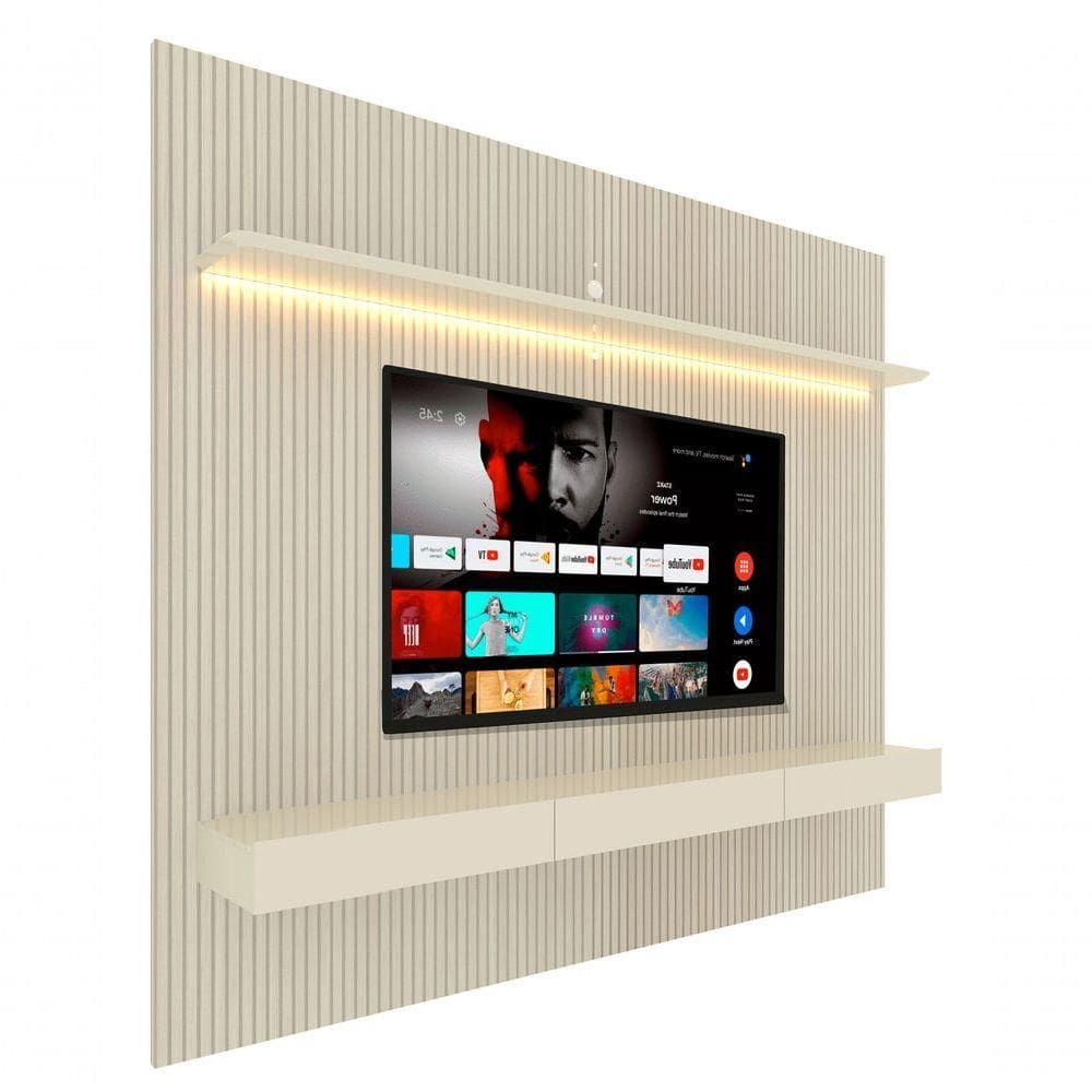 Home Suspenso Requinte 2.2 Ripado Com Led Off White - Gelius Móveis