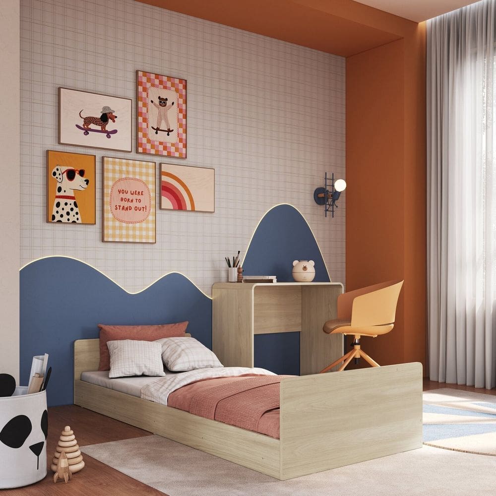 Cama Juvenil com Escrivaninha Infanto Carvalho Araguaia