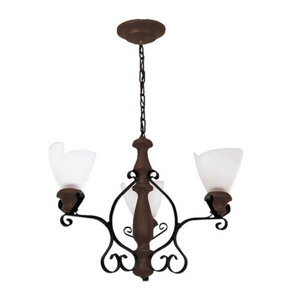 Lustre Artis Envelhecido 3 Lâmpadas 7033E - Luminárias Müller