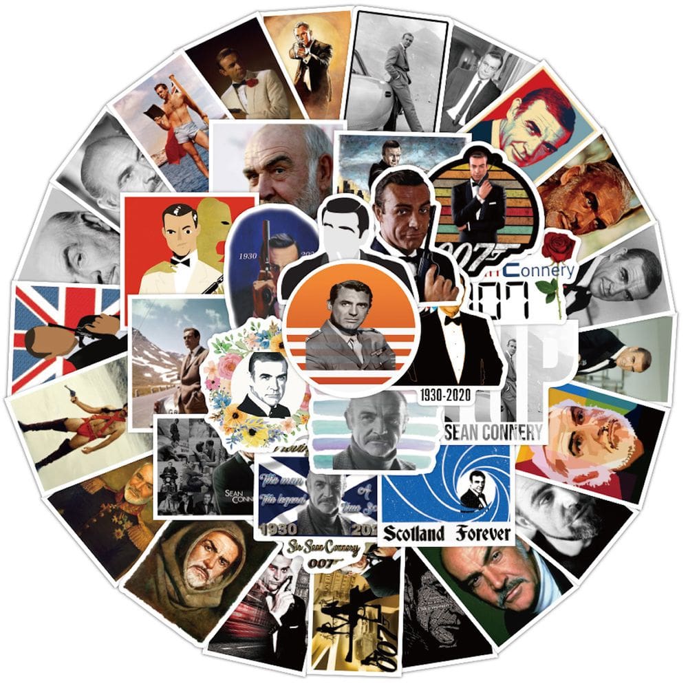 Adesivos Sean Connery Anime Cartoon 50 unidades de PVC impermeável