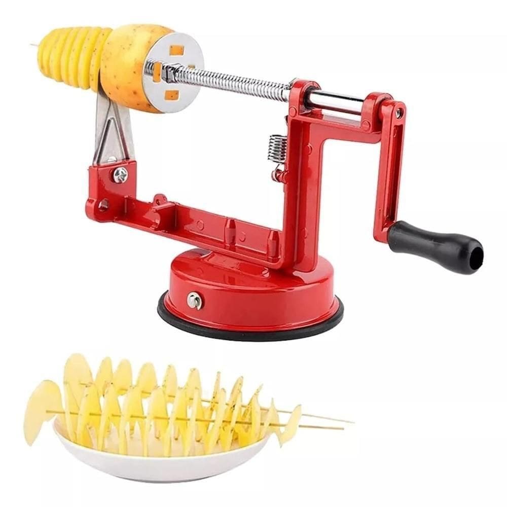 Maquina De Cortar Batata Em Espiral Fazer Legumes Frutas Verduras Fatiador Slicer Chips No Palito