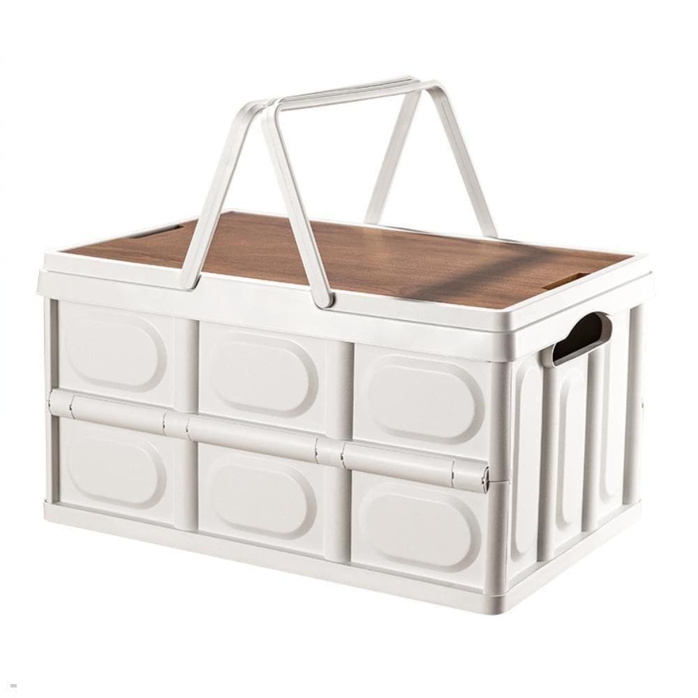 Caixa Dobravel Vira Mesa Portatil Armazenamento Cesta Empilhavel Multiuso Banqueta Viagem Praia Portatil Alca Acampament