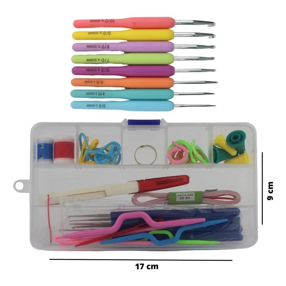 Kit De Acessórios E Agulhas Para Crochê Kit Crochê Lanmax