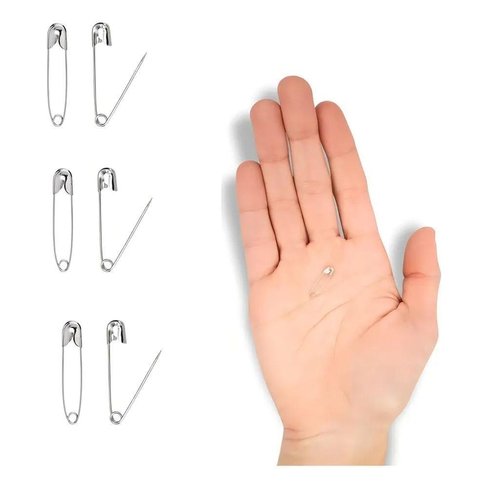 2X Kit Mini Alfinete De Segurança 1000 Prata Níquel Nº000 19