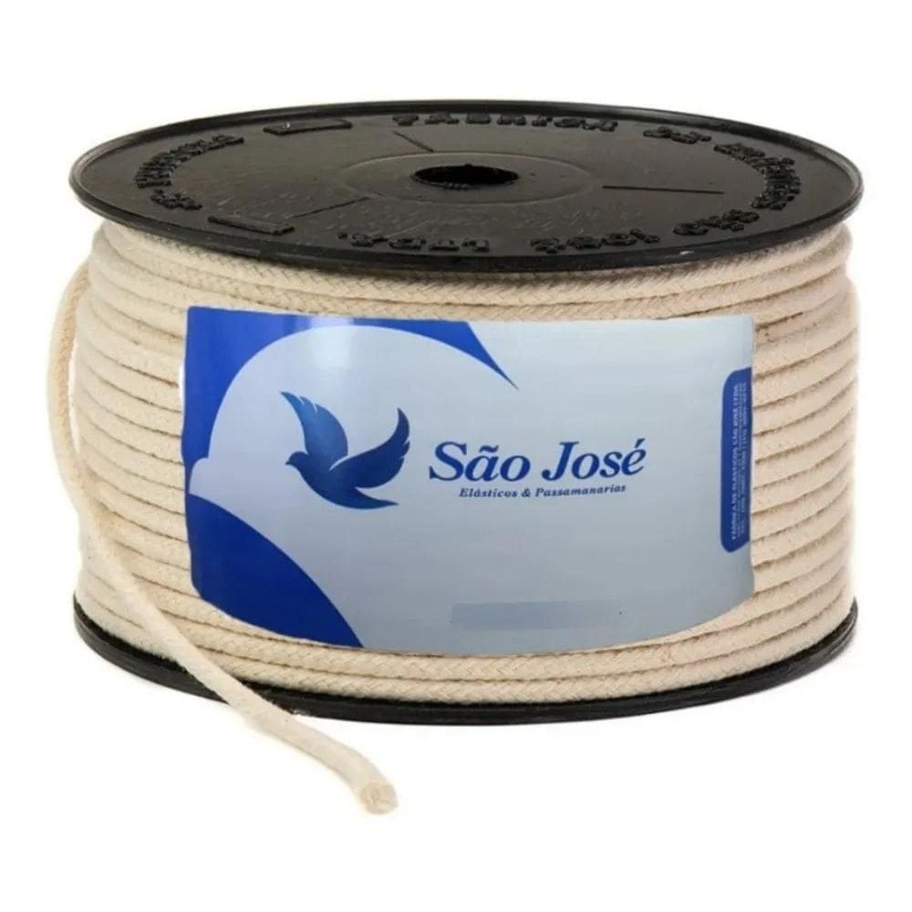 2X Corda Cordão Barbante Trançado 4Mm Cru Algodão 50M