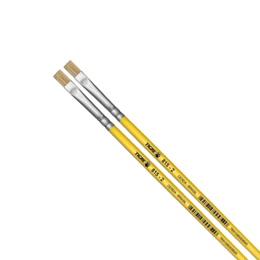 Kit 2X Pincel Artístico Chato Cerdas Naturais Ref. 815-2