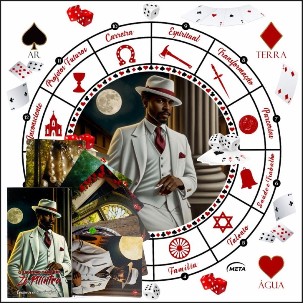 Kit Baralho Zé Pelintra 36 Cartas + Toalha Zé Pelintra