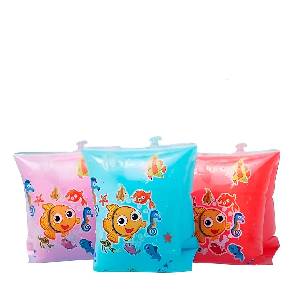 1 Par Boias De Braço Pequena Infantil Modelo Peixe