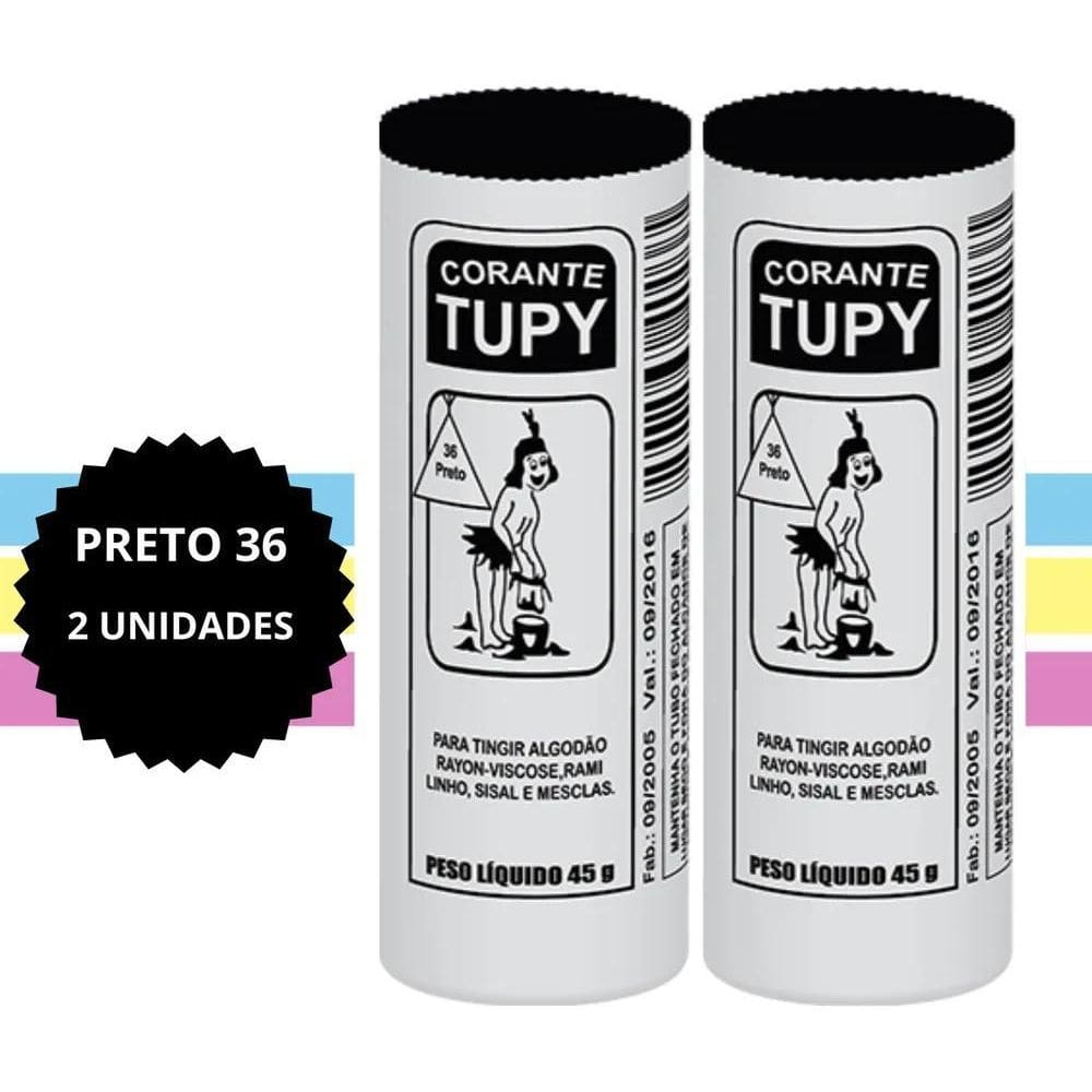 2X Kit Corante Para Roupa E Tecido Preto 36