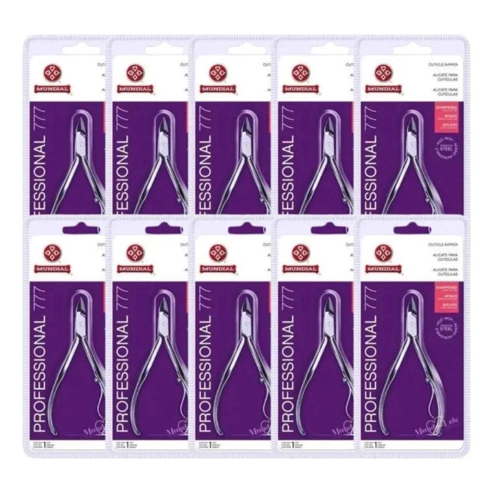 2X Kit 10 Alicate Cuticula Mundial Inox Ref 777