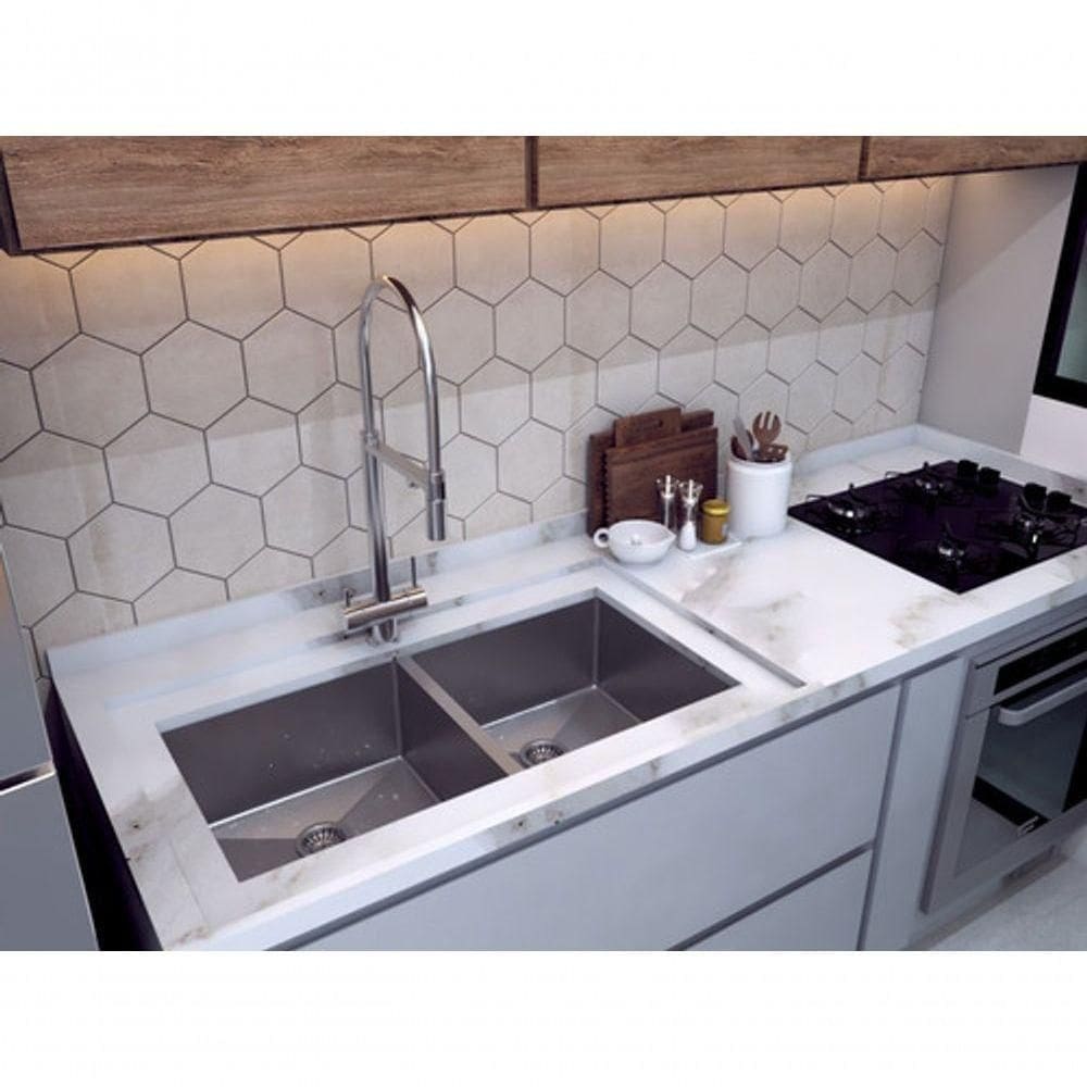 Cuba Dupla Cozinha Pia Dupla Cozinha Gourmet Escorredor Inox