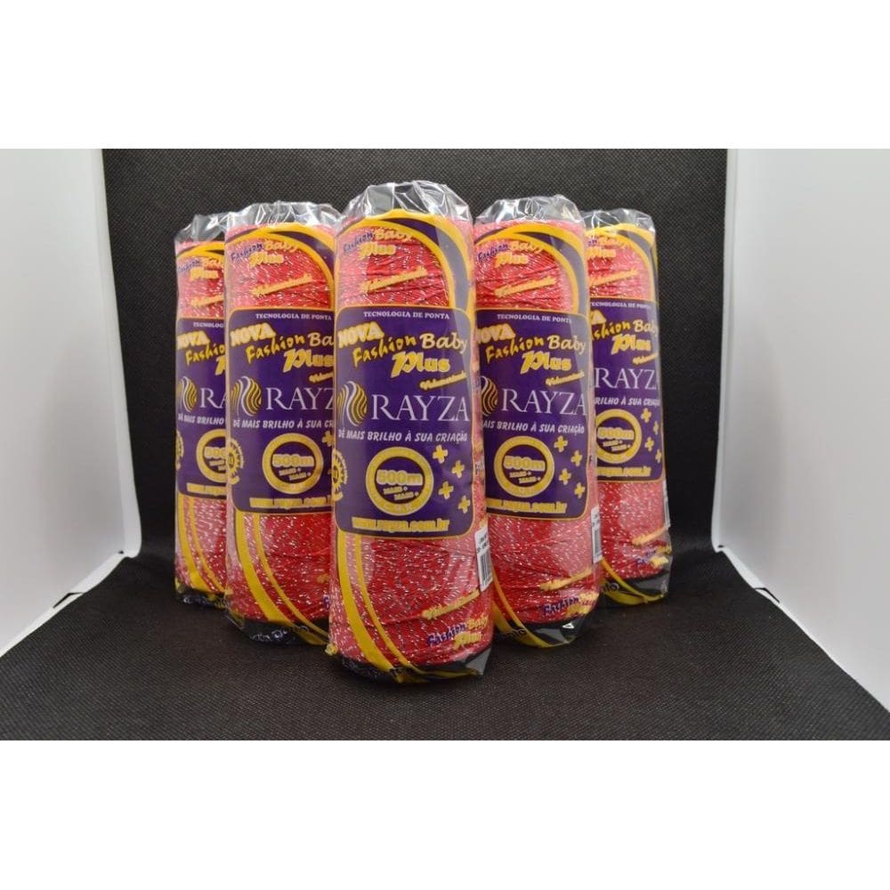 Linha Rayza Fashion Plus Prata Baby Fina-Vermelha Prata