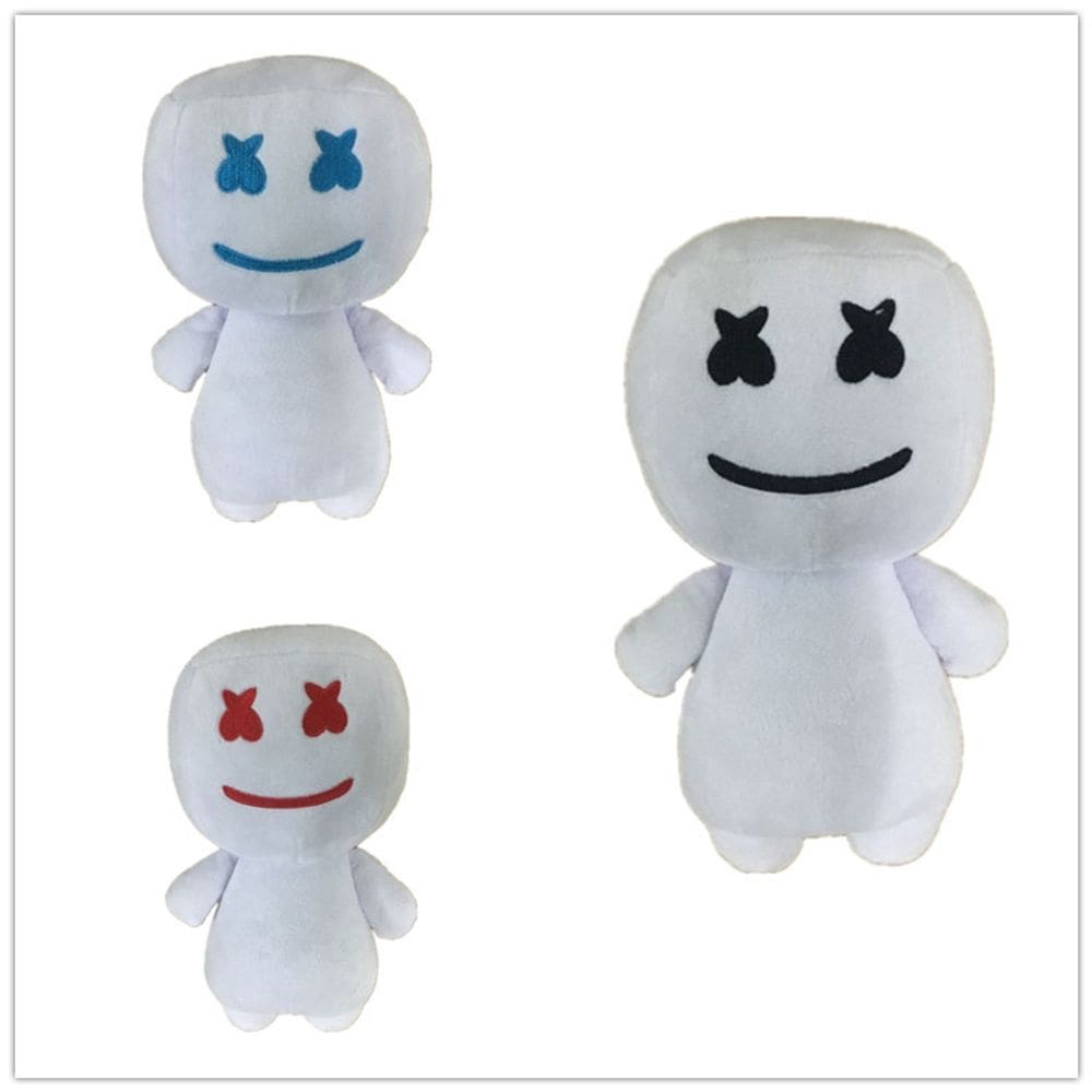 Conjunto de 3 peças de brinquedo de pelúcia DJ Marshmello White 25 cm