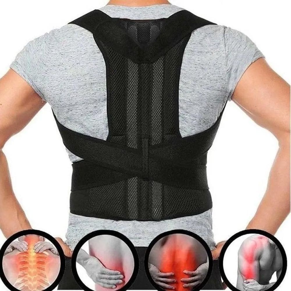 Cinta Corretor Postura Coluna Lombar Reforçada Unissex