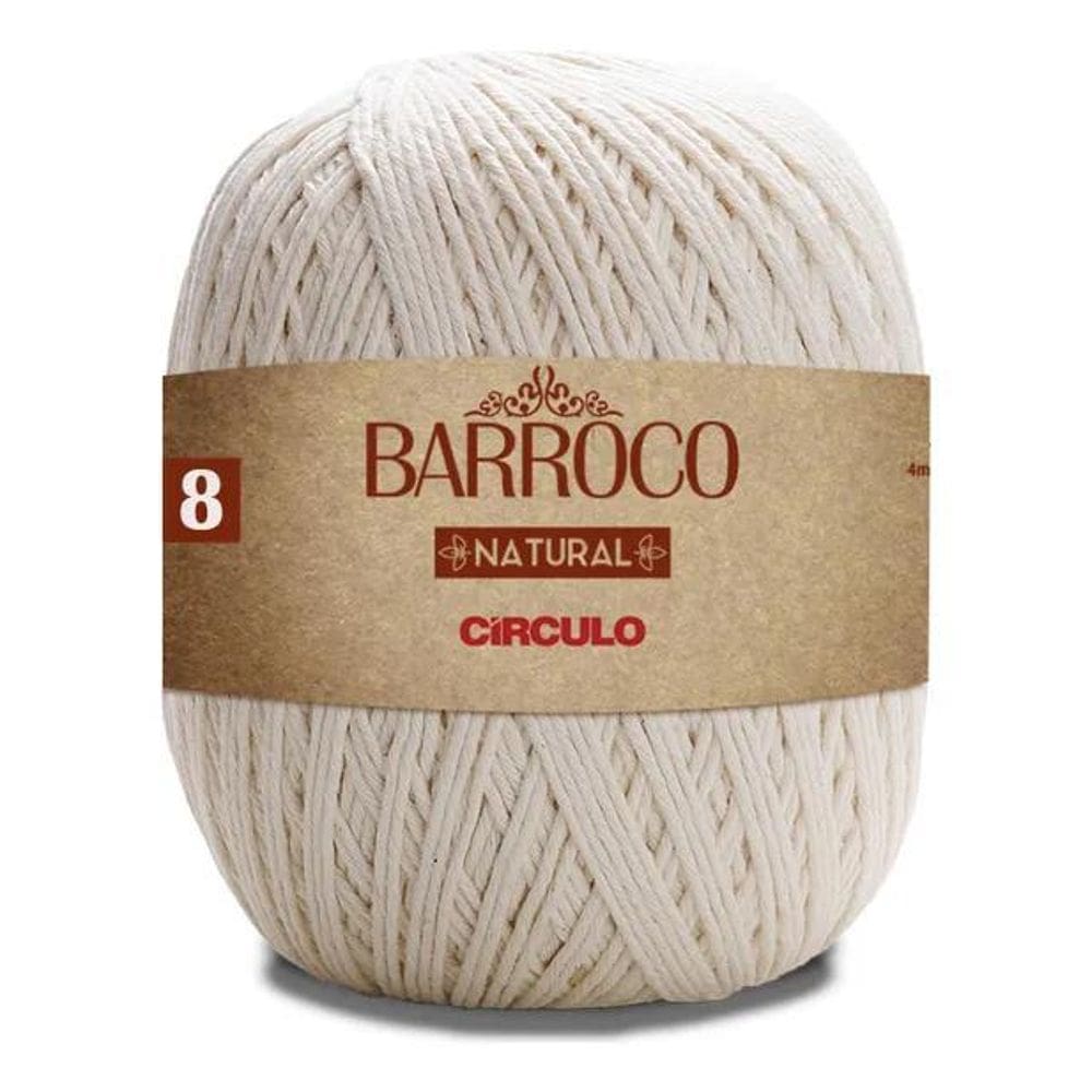 2X Linha Cordão Barbante Barroco Natural Círculo Nº8 - 700G