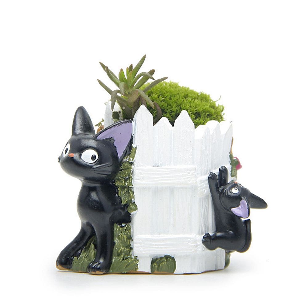 Coleção de brinquedos Flower Pot Black Cat Mini Anime Figure